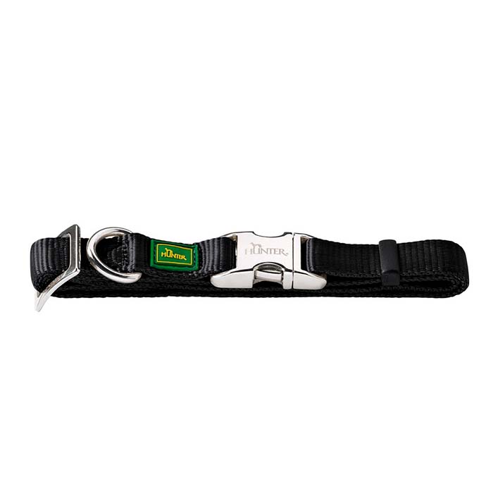 Nylonhalsbånd Alu-Strong Basic M 30-45 cm sort