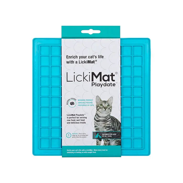 LickiMat Playdate Kat 20 cm turkis - Maxi Zoo Danmark