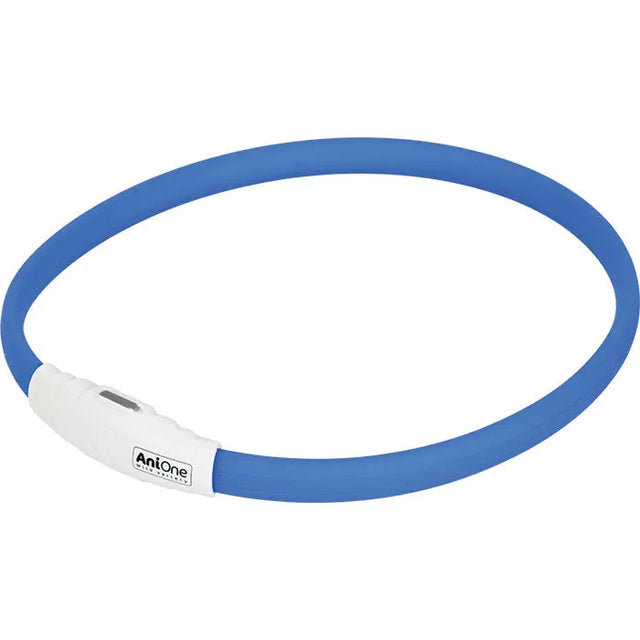Lyshalsbånd Blinking Silikone 65 cm blå - Maxi Zoo Danmark