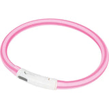 Lyshalsbånd Blinking Silikone 65 cm pink stribet - Maxi Zoo Danmark