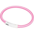 Lyshalsbånd Blinking Silikone 45 cm pink stribet - Maxi Zoo Danmark