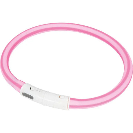 Lyshalsbånd Blinking Silikone 45 cm pink stribet - Maxi Zoo Danmark