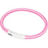 Lyshalsbånd Blinking Silikone 45 cm pink stribet - Maxi Zoo Danmark