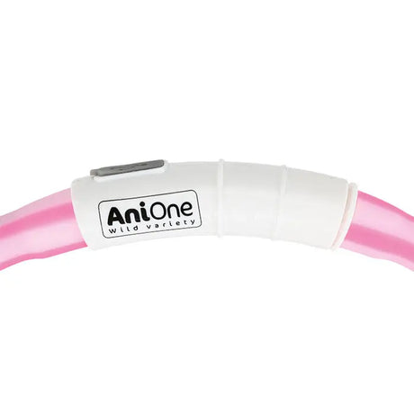 Lyshalsbånd Blinking Silikone 65 cm pink stribet - Maxi Zoo Danmark