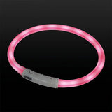 Lyshalsbånd Blinking Silikone 65 cm pink stribet - Maxi Zoo Danmark