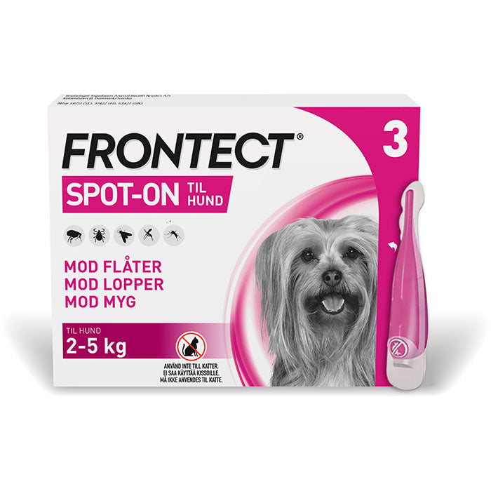 Flåt-, mygge- & loppemiddel Spot-on hund 2-5 kg - 3x0,5 ml - Maxi Zoo Danmark