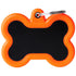 Navnetegn ben sort, orange gummi