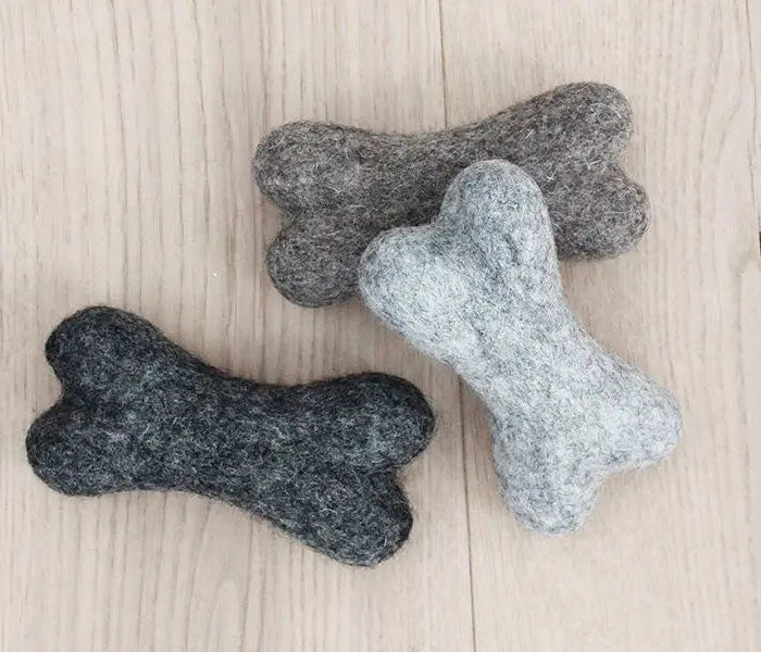 Hundelegetøj Bones 22x7x5 cm uld grå - Maxi Zoo Danmark
