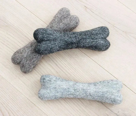 Hundelegetøj Bones 22x7x5 cm uld grå - Maxi Zoo Danmark