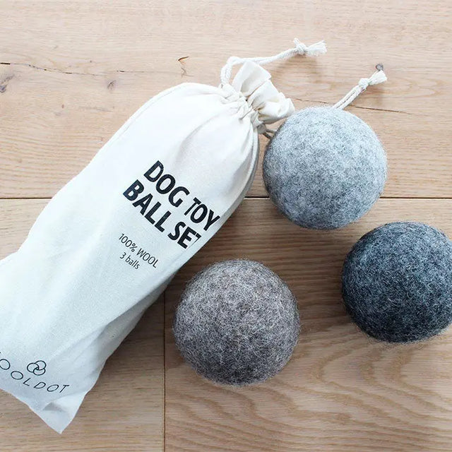 Hundelegetøj Ball 29x14x8 cm 3 stk/pk uld - Maxi Zoo Danmark