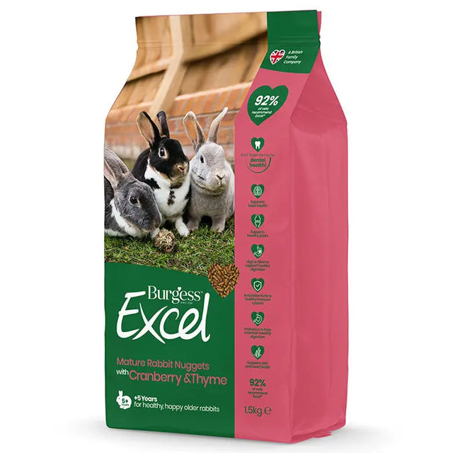 Excel kanin senior tranebær & timian 1,5 kg - Maxi Zoo Danmark