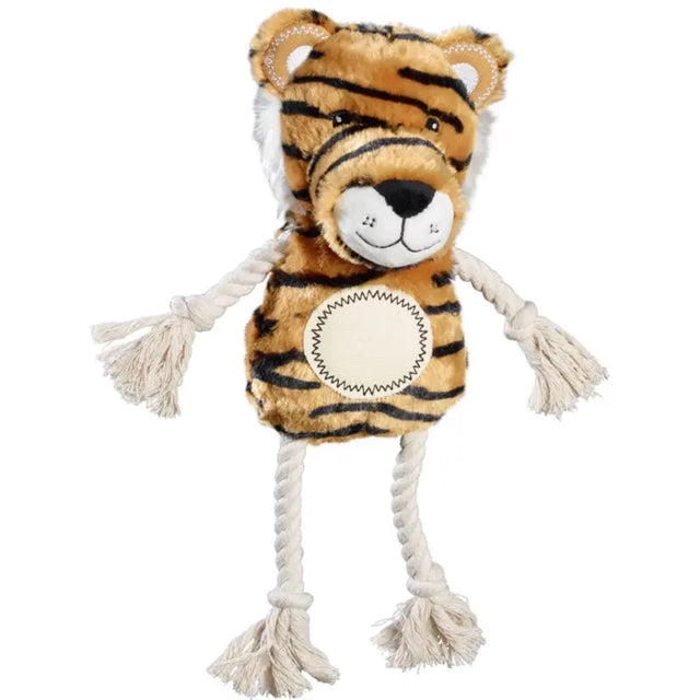 Hundelegetøj tiger m/reb 30x20 cm - Maxi Zoo Danmark