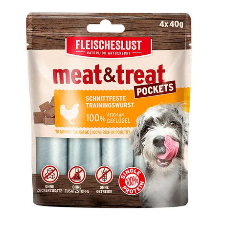Adult patepølse fjerfræ 4x40 g MEAT & TREAT