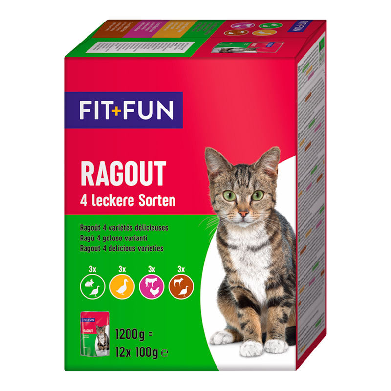 Menuboks Ragout4 varianter 12x100 g - Maxi Zoo Danmark