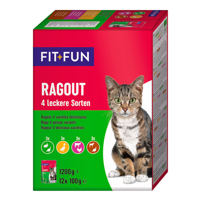 Menuboks Ragout4 varianter 12x100 g - Maxi Zoo Danmark