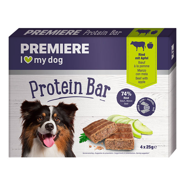 Protein Snack BarOkse og æble 4x25 g - Maxi Zoo Danmark