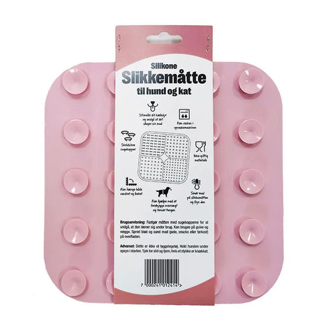 Slikkemåtte 20x20 cm lyserød - Maxi Zoo Danmark
