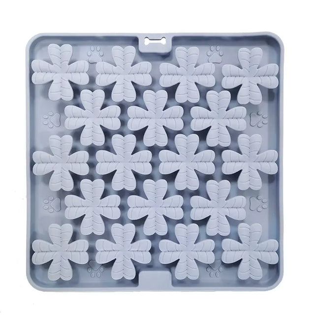 Slikkemåtte blomst 20x20 cm grå - Maxi Zoo Danmark