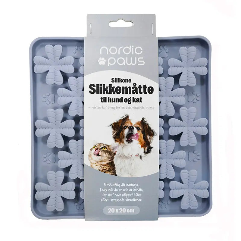 Slikkemåtte blomst 20x20 cm grå - Maxi Zoo Danmark