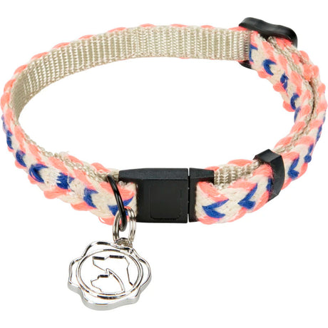 Nylonhalsbånd19-30 cm blå/pink - Maxi Zoo Danmark