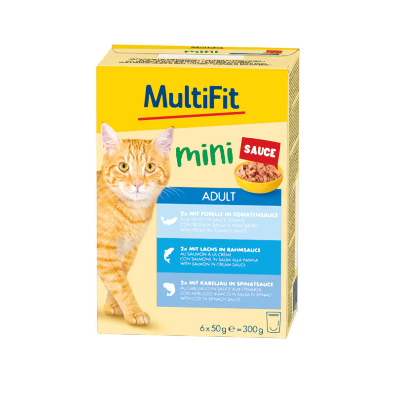 Adult mini, menuboks pouchfisk 6x50 g - Maxi Zoo Danmark