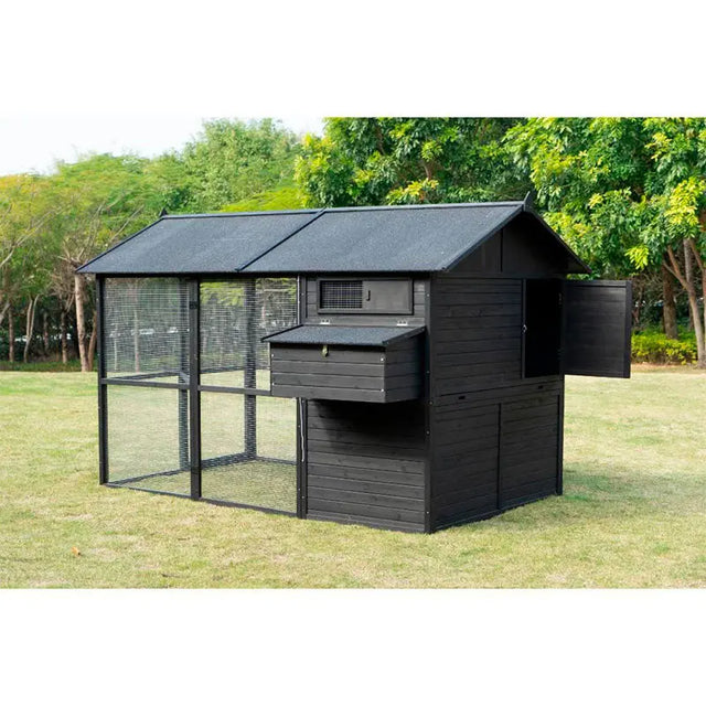 Hønsehus 196x287x185 cm sort - Maxi Zoo Danmark