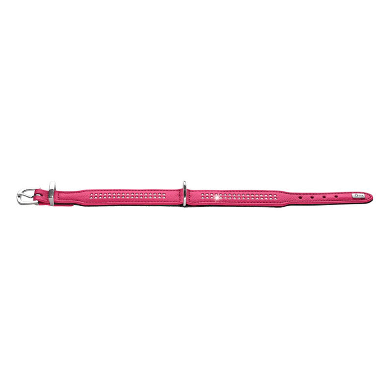 Læderhalsbånd Diamond Petit Pink - Maxi Zoo Danmark