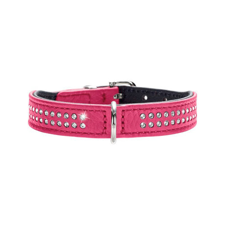 Læderhalsbånd Diamond Petit Pink - Maxi Zoo Danmark