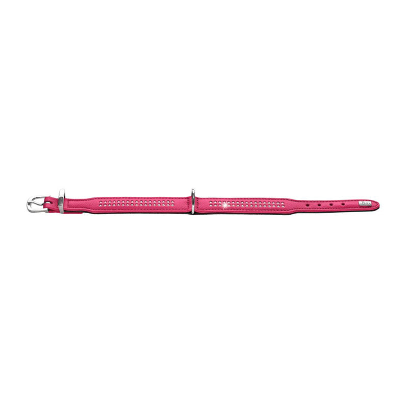 Læderhalsbånd Diamond Petit Pink - Maxi Zoo Danmark