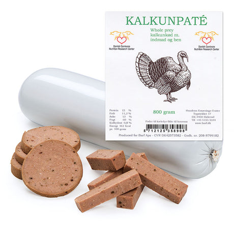 Paté pølse m/ben kalkun 800 g - Maxi Zoo Danmark