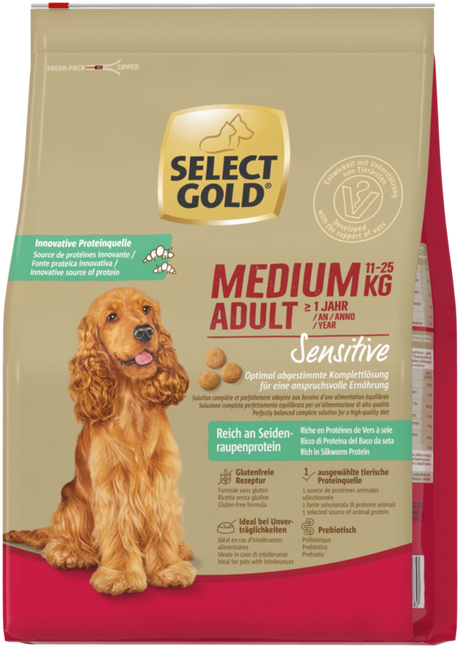 Adult sensitive Medium silkeorm 4 kg - Maxi Zoo Danmark