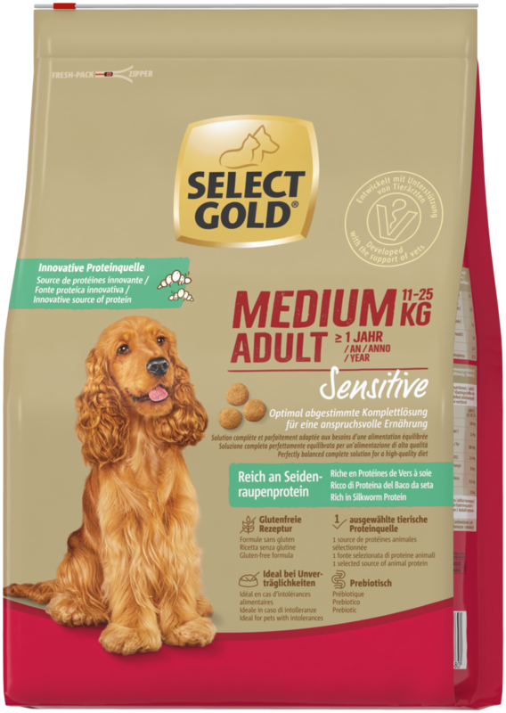 Adult sensitive Medium silkeorm 4 kg - Maxi Zoo Danmark
