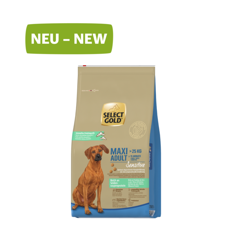 Adult sensitive Maxi silkeorm 12 kg - Maxi Zoo Danmark