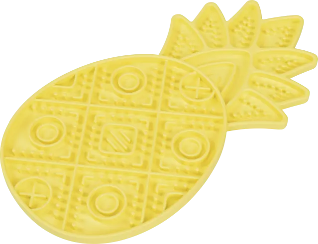 Slikkemåtte ananas 27,4x14,6x1,5 cm gul