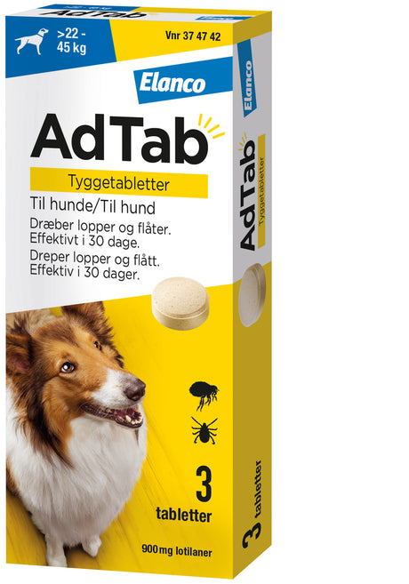 Flåt- & loppemiddel tabletter hund 22-45 kg - 3 tabletter - Maxi Zoo Danmark