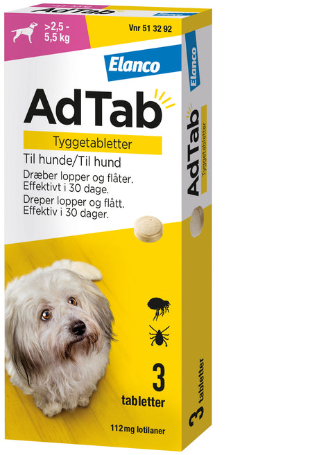 Flåt- & loppemiddel tabletter hund 2,5-5,5 kg - 3 tabletter - Maxi Zoo Danmark