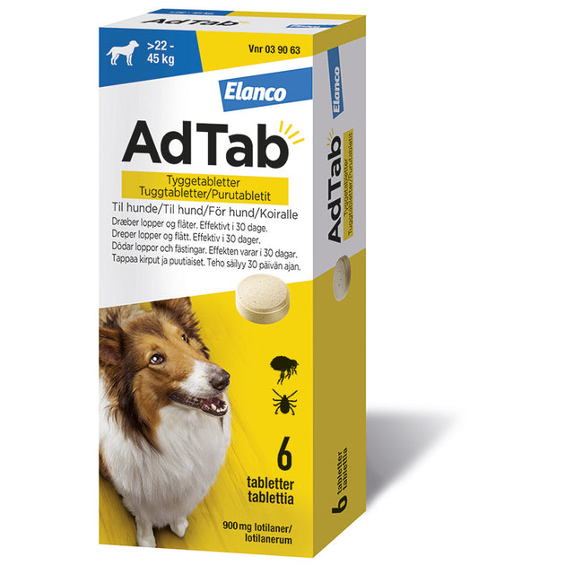 Flåt- & loppemiddel tabletter hund 22-45 kg - 6 tabletter - Maxi Zoo Danmark