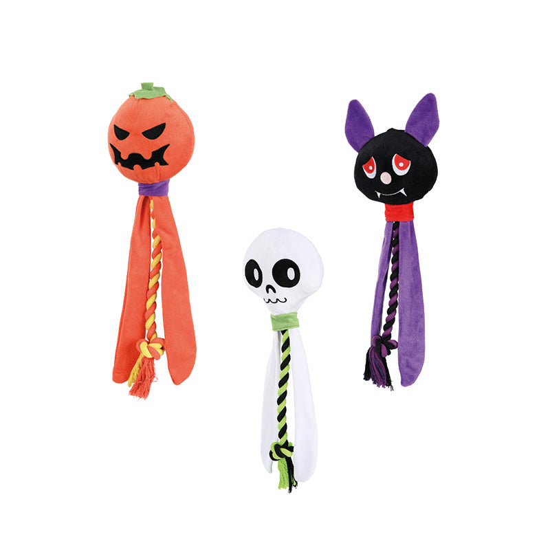 Plyslegetøj m/reb halloween ass. Varianter 30x10 cm