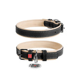 Læderhalsbånd Soft Sort 25 mm - 38-49 cm