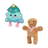 Plyslegetøj juletræ/gingerbread man XMAS  m/lyd - 2-pak, 23 cm