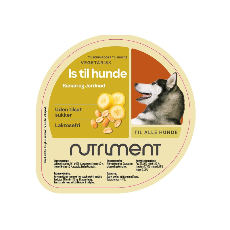 Hundeis banan & jordnød 90ml