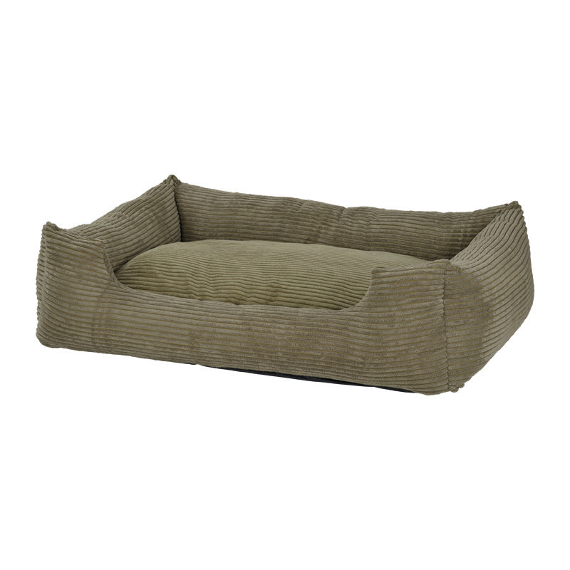 Hundeseng Cord Olivengrøn M, 80x55x23 cm