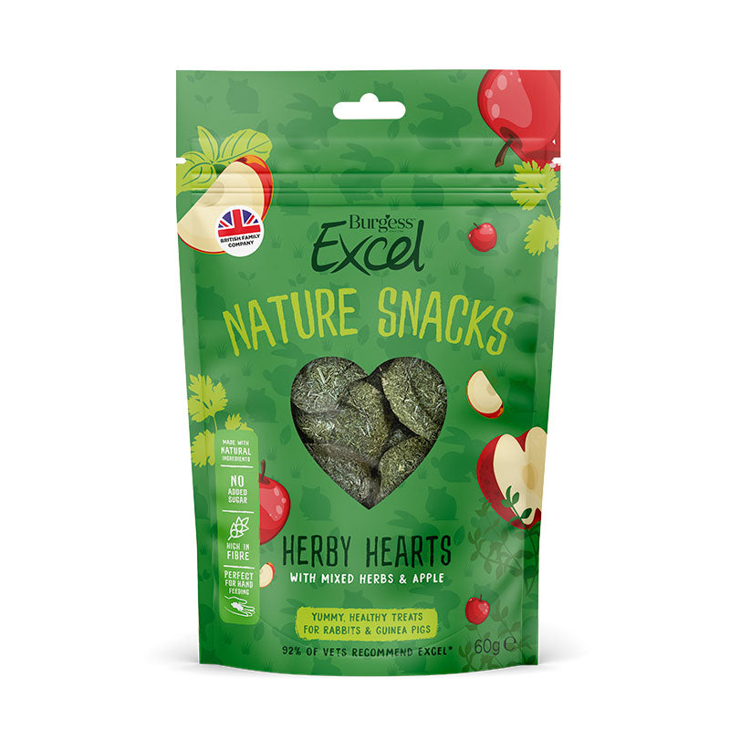 Excel Natures Snack Herby Hearts 60 g